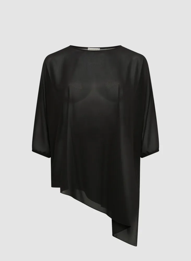 Asymmetric Overlay Tunic Top