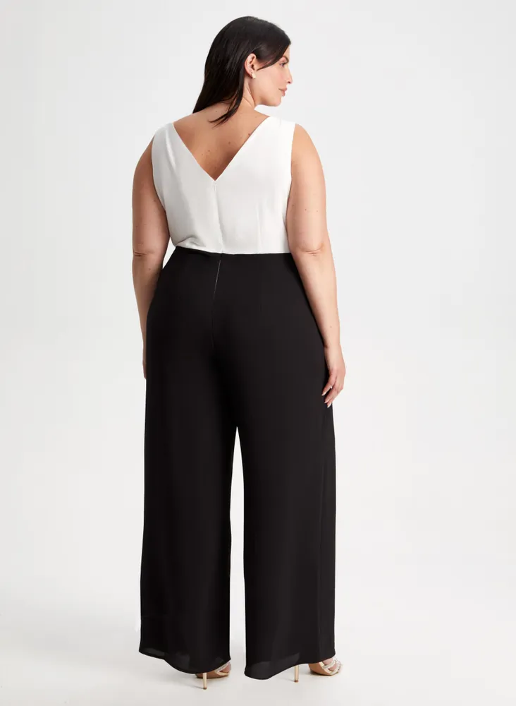 Crossover Colour Block Jumpsuit