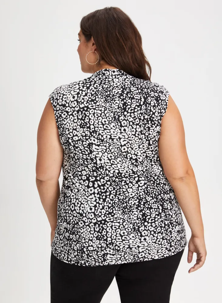 Sleeveless Animal Print Top