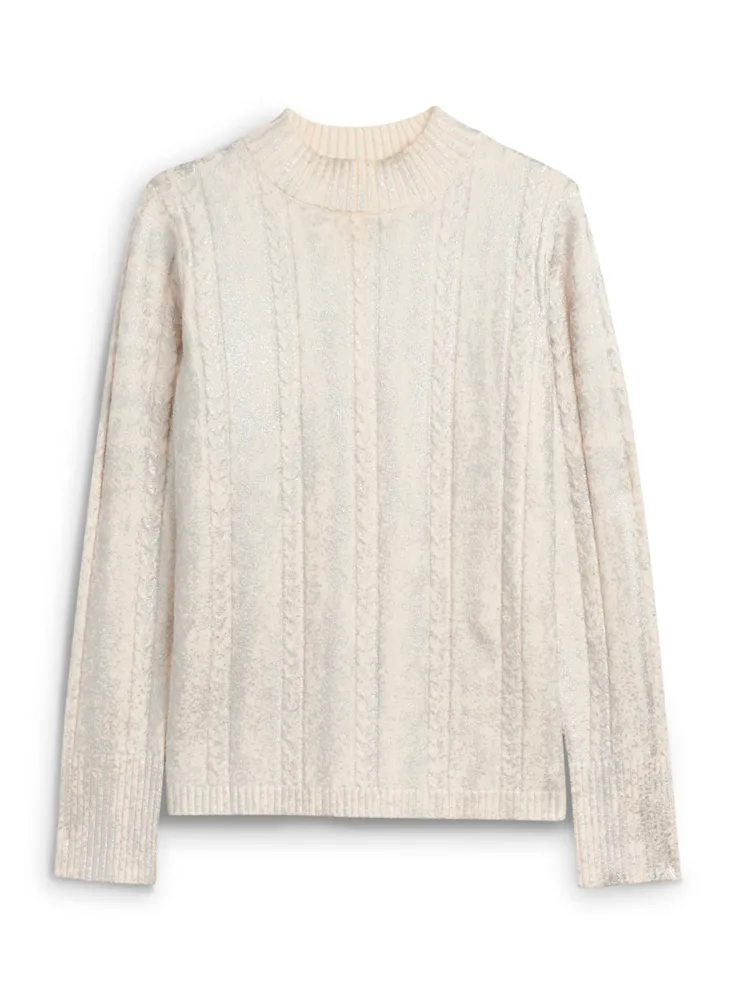 Metallic Cable Knit Sweater