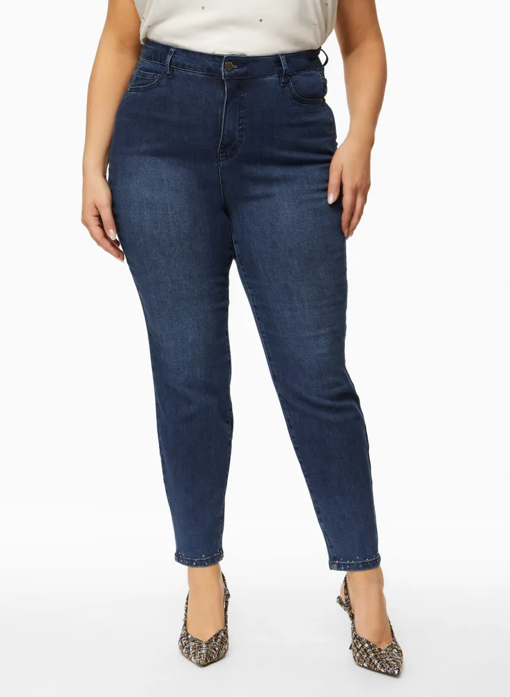  Women's Plus Size Jeans Plus Rhinestone Detail