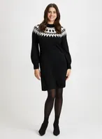 Diamond Pattern Sweater Dress