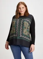 Paisley Print Long Sleeve Top