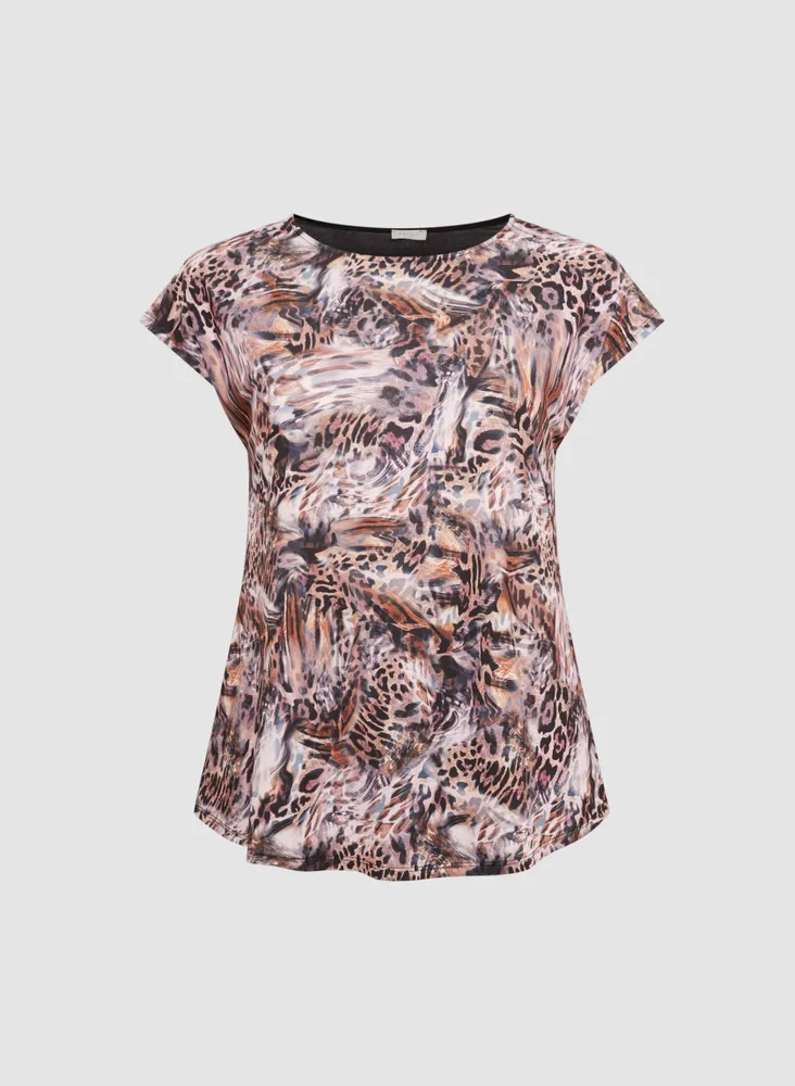 Abstract Animal Print Top