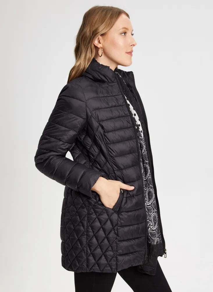 Quilted Mid-length Coat