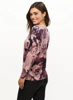 Dolman Sleeve Floral Print Sweater