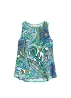 Sleeveless Paisley Print Top