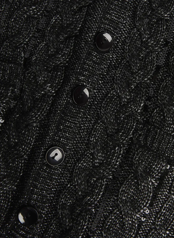 Metallic Sequin Detail Cardigan