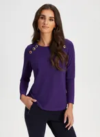 Long Sleeve Button Detail Top