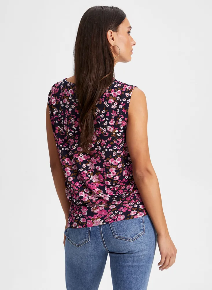 Sleeveless Floral Print Top