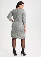 Brush Stroke Print Sweater Dress