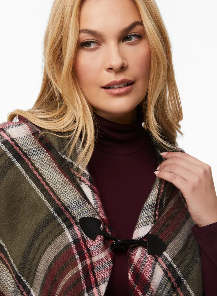 Tartan Print Poncho