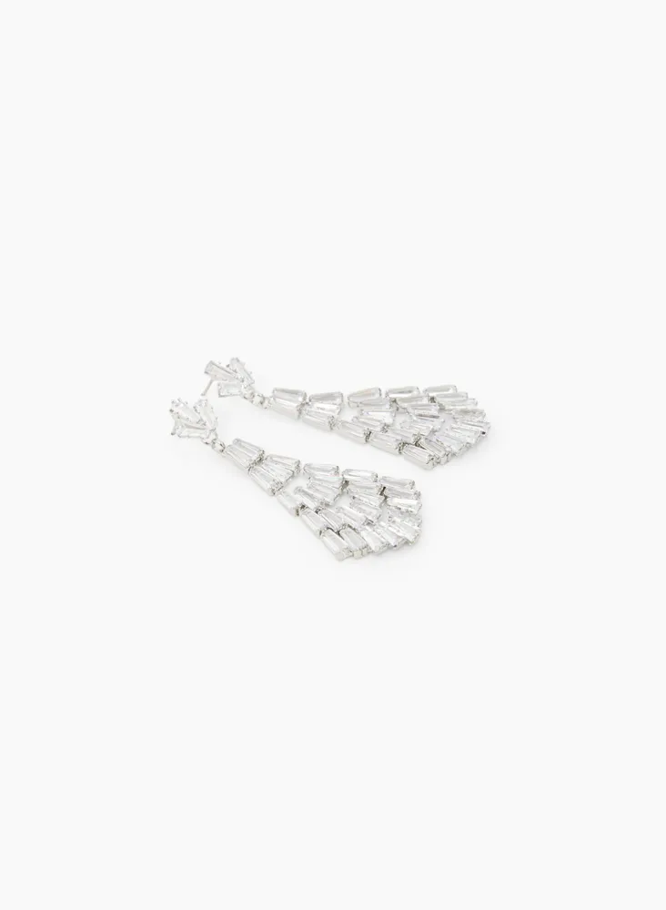 Crystal Baguette Chandelier Earrings