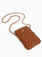 Quilted Vegan Leather Phone Pouch