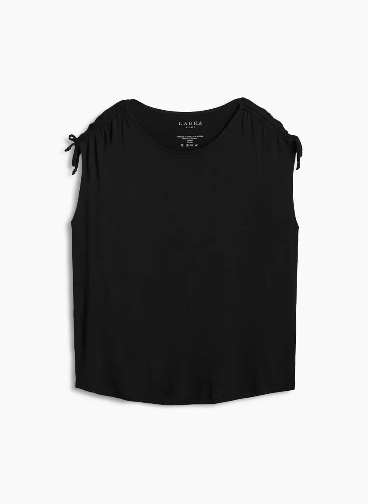 Tie Detail Scoop Neck Top