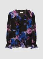 Contrast Floral Print Blouse