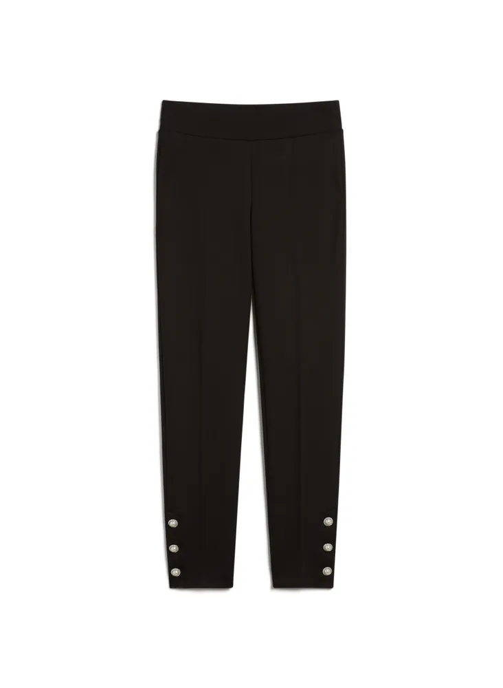 Pearl Detail Pull-On Pants