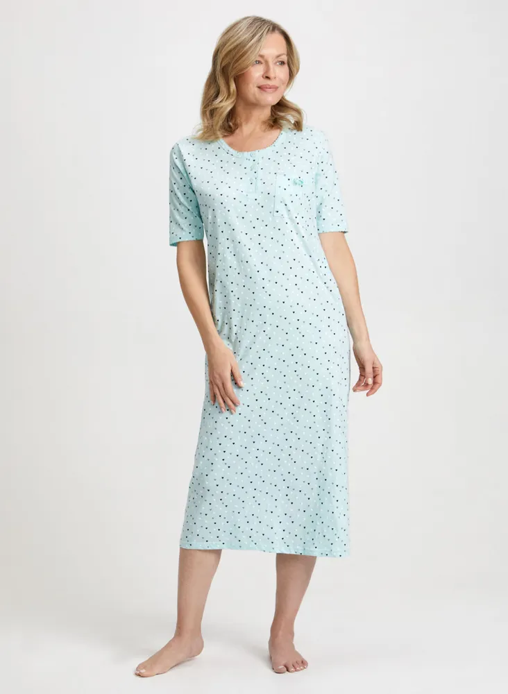 Heart Print Nightgown