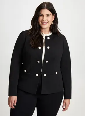 Pearl Detail Button Front Jacket