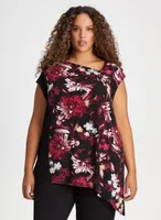 Cap Sleeve Floral Print Top