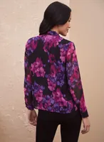 Blurred Floral Print Blouse