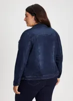 Pearl & Rhinestone Embellished Denim Jacket