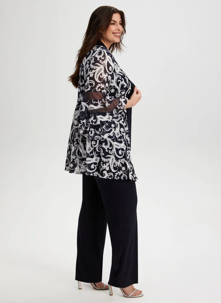 Paisley Print Jacket, Cami and Pants Set