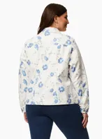 Floral Motif Denim Jacket