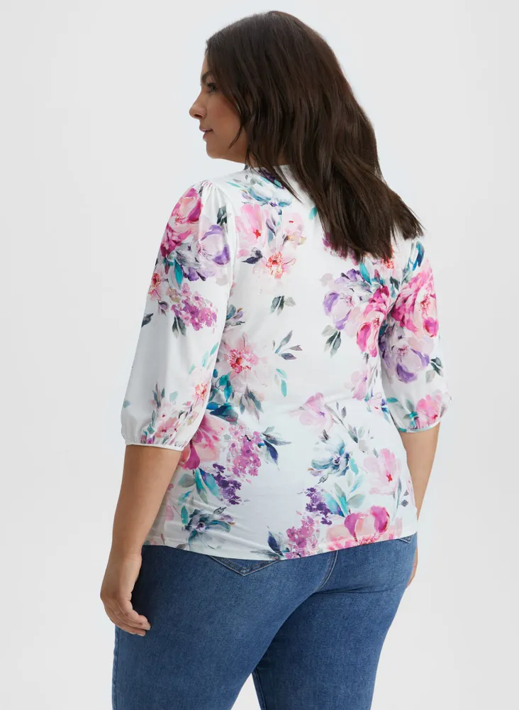 Floral Keyhole Detail Top