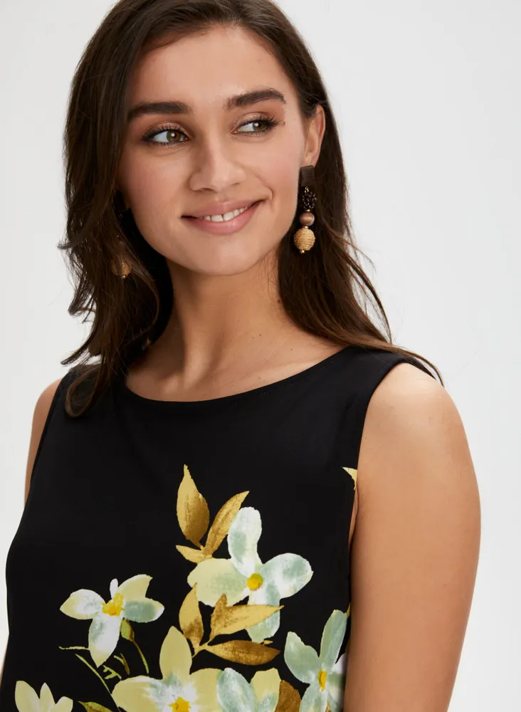 Tropical Floral Print Sleeveless Top