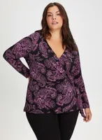 Paisley Print Cross Front Top