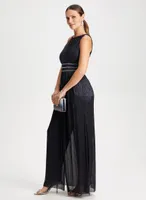 Metallic Halter Neck Jumpsuit