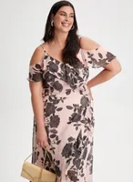 Floral Motif V-Neck Dress