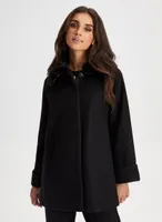 Wide Sleeve Wool Blend Coat