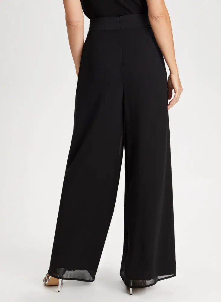 Wide Leg Chiffon Pants