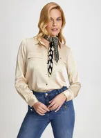 Satin Button Down Blouse