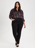 V-Neck Paisley Print Blouse