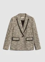 Contrast Trim Bouclé Blazer