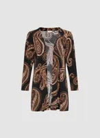 Paisley Print Open Front Top