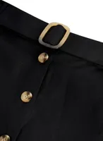 Button Detail Midi Skirt