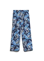 Paisley Print Gaucho Pull-On Pants