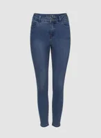 Rhinestone Trim Slim Leg Jeans