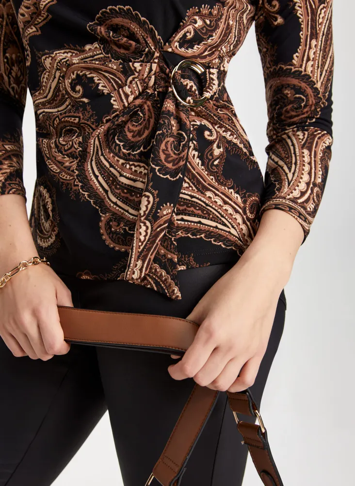 Paisley Print Long Sleeve Top