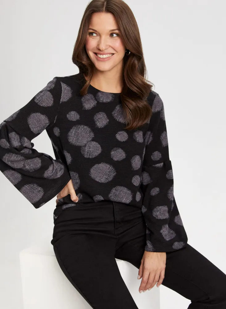 Polka Dot Knit Top