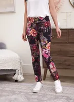Floral Print Pull-On Pants