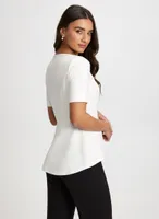 Button Detail Peplum Top