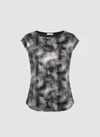 Abstract Metallic Print Top