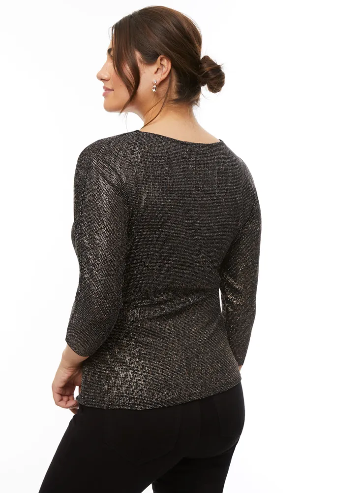 3/4 Dolman Sleeve Glitter Top