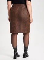 Snakeskin Motif Pencil Skirt