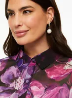 Floral Print Button-Up Blouse